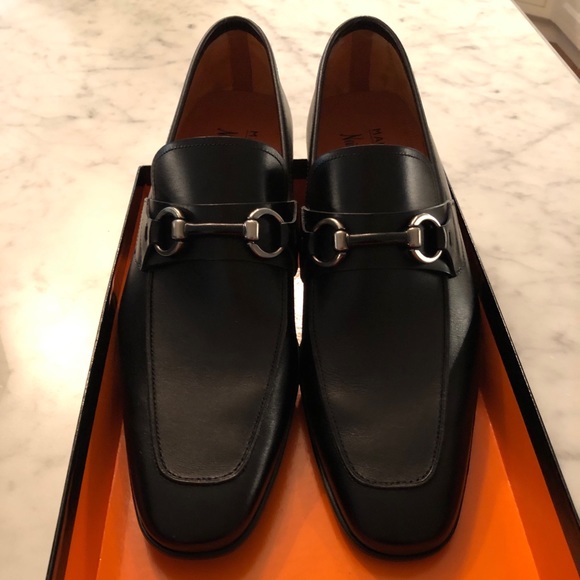 magnanni leather bit loafer